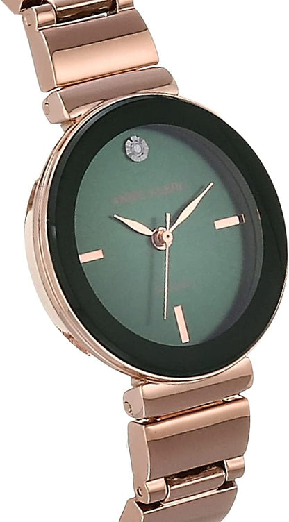 Anne Klein Reloj de pulsera con esfera de diamante genuino para mujer