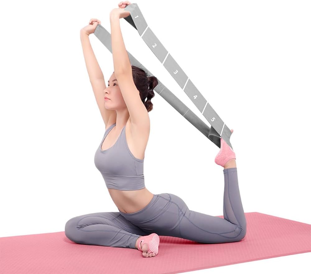 Paquete de 2 correas de yoga con 11 bucles, bandas elásticas ajusta...