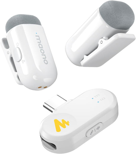 MAONO T1 Mini micrófono inalámbrico Lavalier para iPhone y Android...