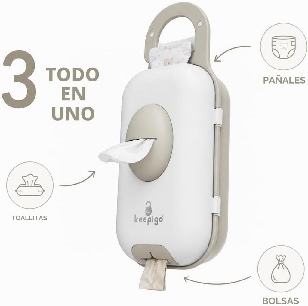 keepigo Dispensador de toallitas para pañales | Organizador portáti...