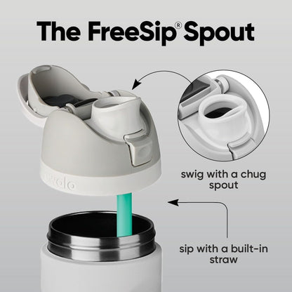 Owala FreeSip - Botella de agua de acero inoxidable de 24 onzas, az...