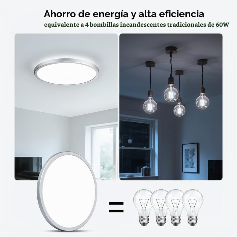 BLNAN Lámpara de techo LED regulable con control remoto, 12 pulgada...