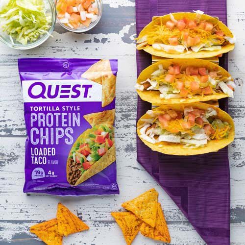 Quest Nutrition Tortilla Style Protein Chips, Taco cargado, bajo en...