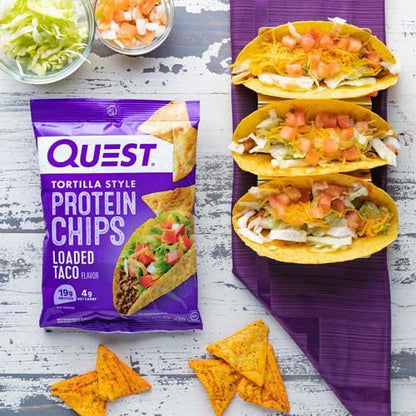 Quest Nutrition Tortilla Style Protein Chips, Taco cargado, bajo en...