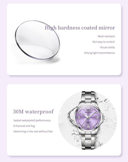 OLEVS Reloj Mujer Reloj Analógico Luminoso Vestido de Acero Inoxida...