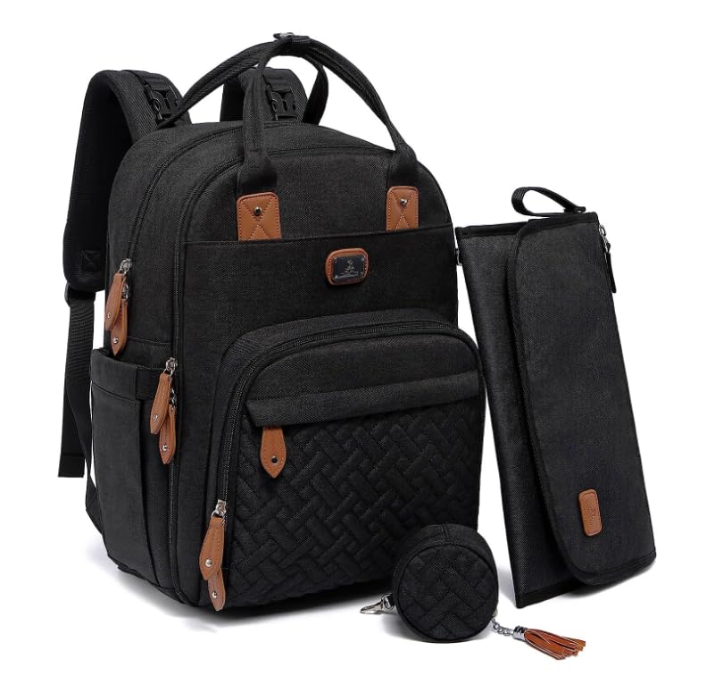 Dikaslon Mochila para pañales con cambiador portátil, funda para ch...