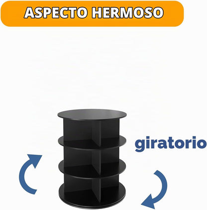 SpaceAid Torre Zapatero Giratorio de 3 Niveles, Exhibidor de Zapato...