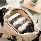 WELPIRT Bolsas transparentes con cremallera rígida, bolsas transpar...