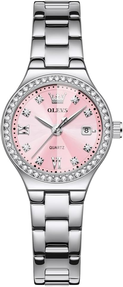 OLEVS Reloj Mujer Reloj Analógico Luminoso Vestido de Acero Inoxida...