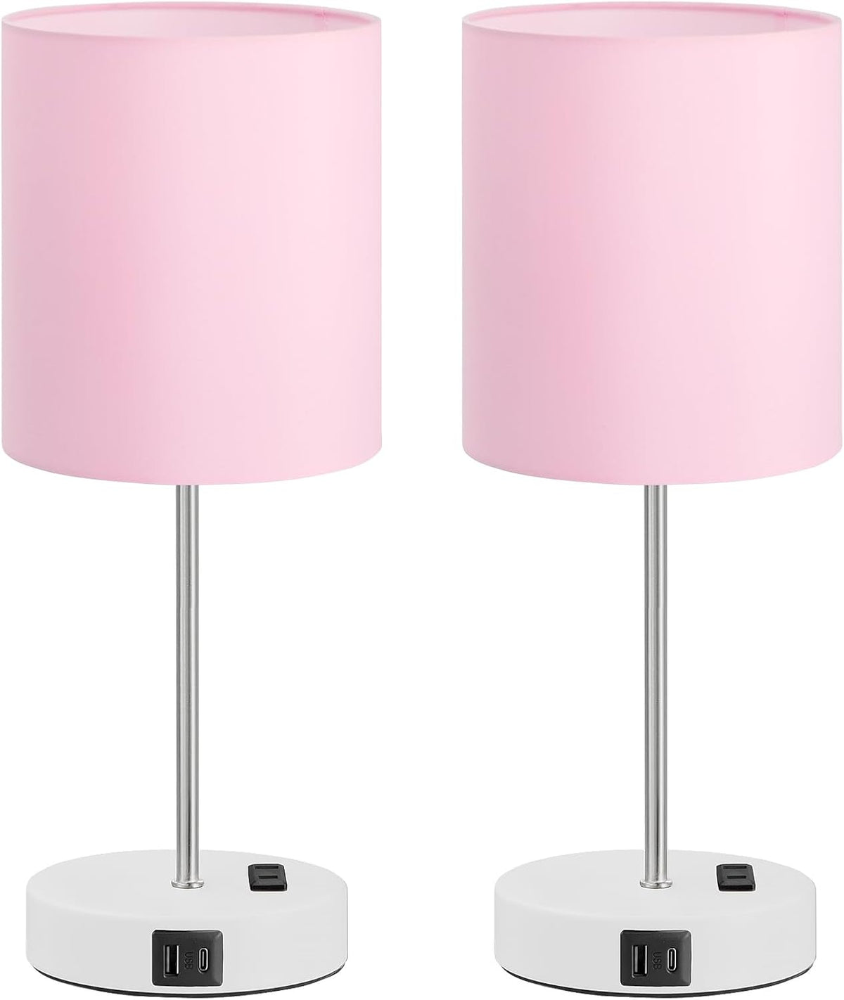 Juego de 2 lámparas táctiles rosas de 17.6 pulgadas para dormitorio...