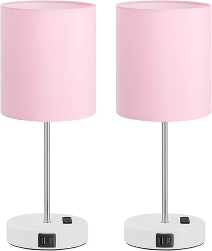 Juego de 2 lámparas táctiles rosas de 17.6 pulgadas para dormitorio...