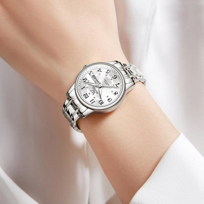 OLEVS Reloj Mujer Reloj Analógico Luminoso Vestido de Acero Inoxida...