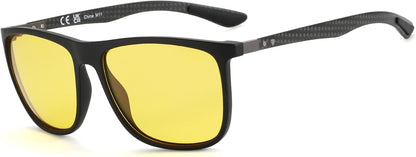 ZENOTTIC Gafas de sol polarizadas cuadradas para hombre, ultraliger...