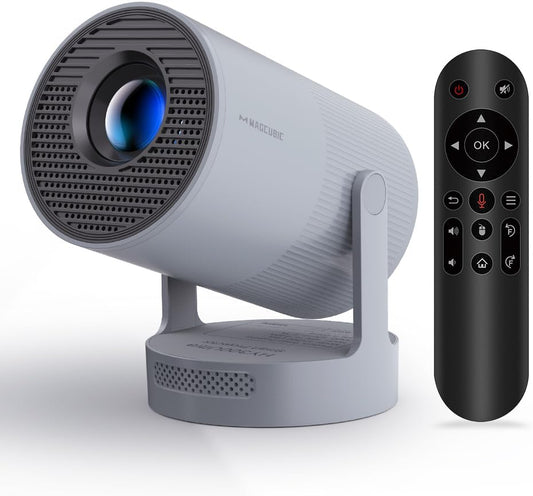 【Enfoque eléctrico】Mini proyector portátil con soporte WiFi y Bluet...