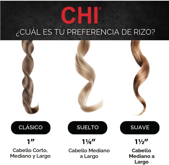 CHI Plancha de cerámica con triple onda, rizador que crea larga dur...