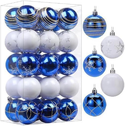 SHareconn 30 bolas de árbol de Navidad de 2.36 pulgadas, adornos az...