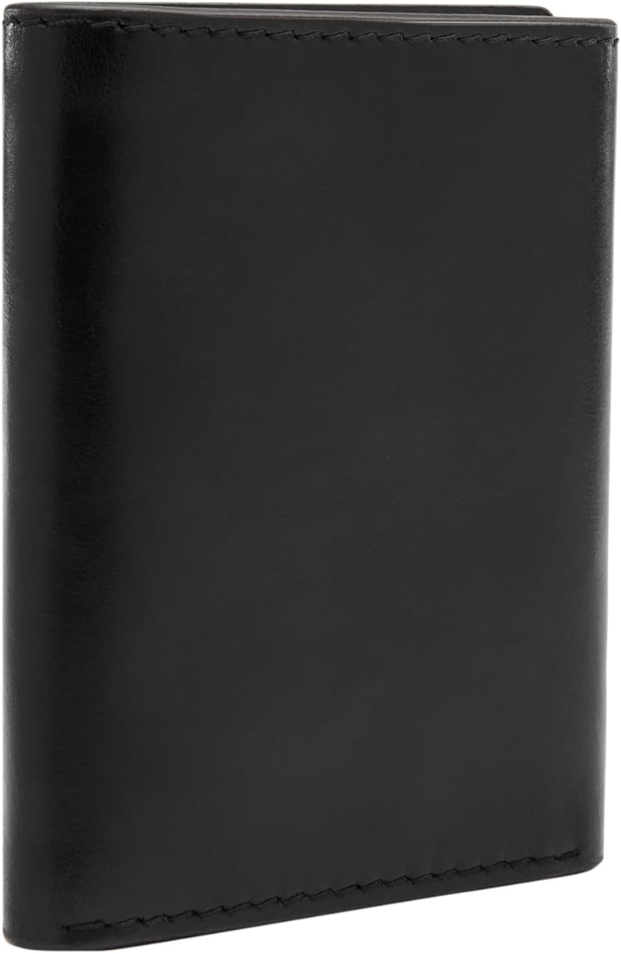 Fossil Billetera triple de cuero para hombre, Derrick Negro, Trifold