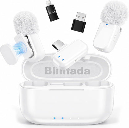 Blinfada Mini 2 micrófonos inalámbricos Lavalier para iPhone 16\/17...