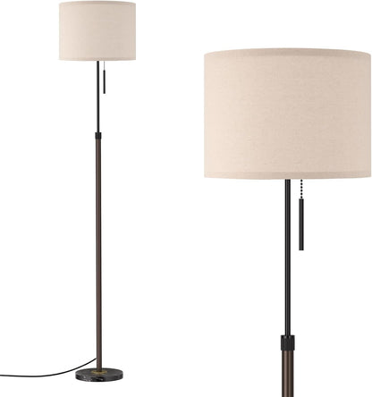 Ambimall Lámpara de pie moderna de altura ajustable, marrón y negro...