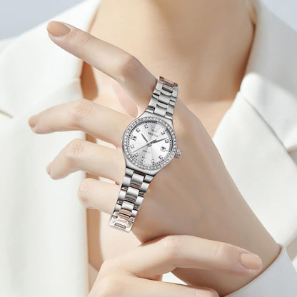 OLEVS Reloj Mujer Reloj Analógico Luminoso Vestido de Acero Inoxida...
