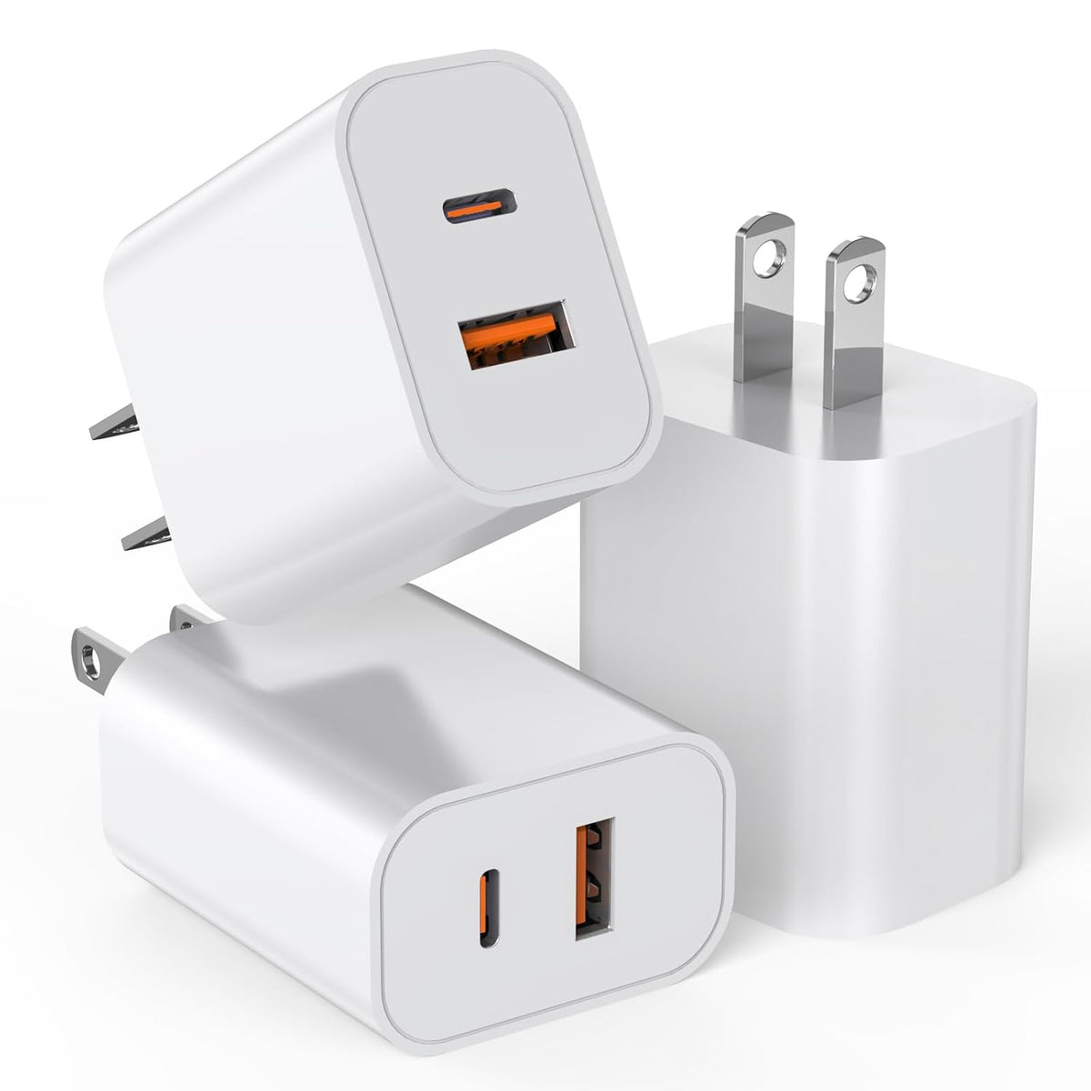 Bloque de cargador USB C, paquete de 3 enchufes de cargador de pare...