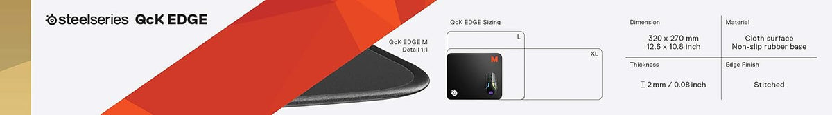 SteelSeries QcK - Alfombrilla de mouse para juegos, tela de borde c...
