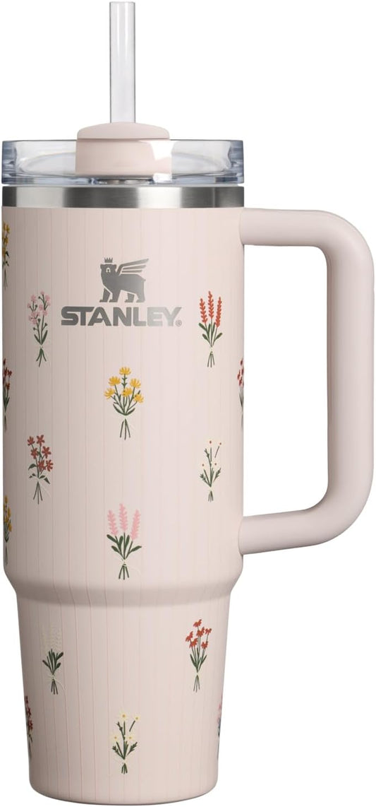 Vaso STANLEY Quencher H2.0 Flow State, 30 oz, ramos de cuarzo rosa...