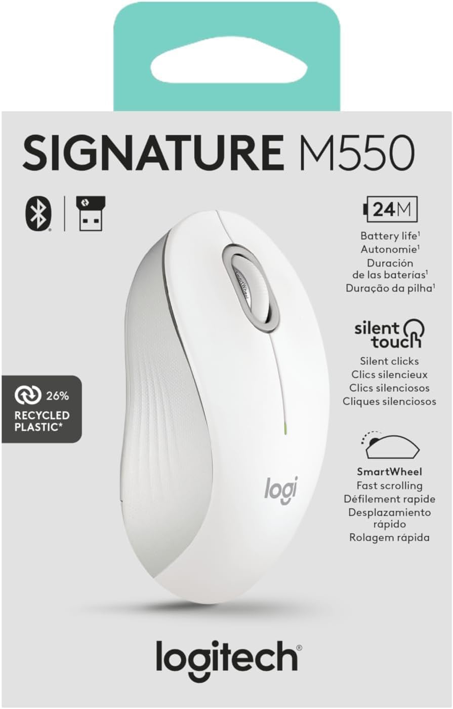 Ratón inalámbrico Logitech Signature M550 de tamaño pequeño a media...