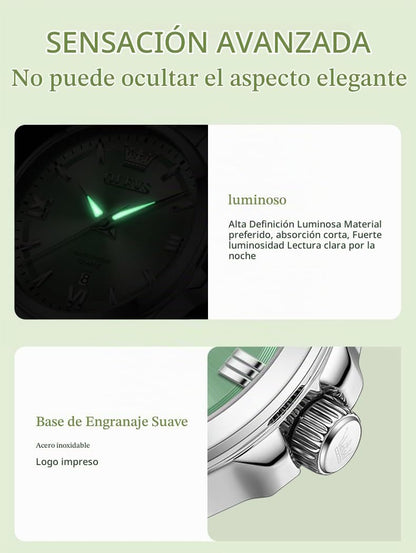OLEVS Reloj Mujer Reloj Analógico Luminoso Vestido de Acero Inoxida...