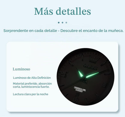 OLEVS Reloj Mujer Reloj Analógico Luminoso Vestido de Acero Inoxida...