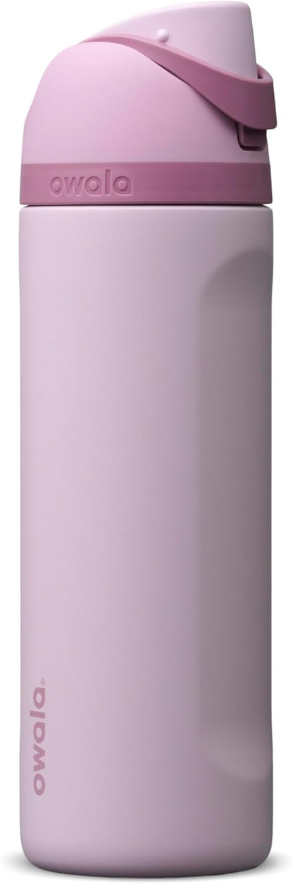 Owala FreeSip - Botella de agua aislada de acero inoxidable con pop...