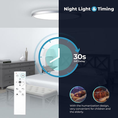 BLNAN Lámpara de techo LED regulable con control remoto, 12 pulgada...