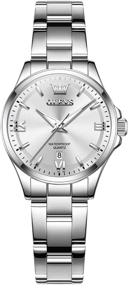 OLEVS Reloj Mujer Lujo Acero Inoxidable Pequeño Vestido de Muñeca I...