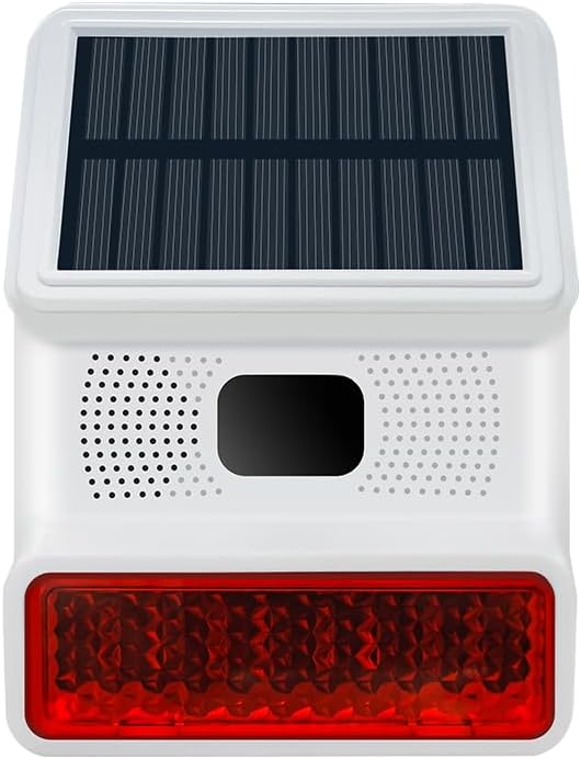 Hapippofa Alarma solar con sensor de movimiento, sirena estroboscóp...