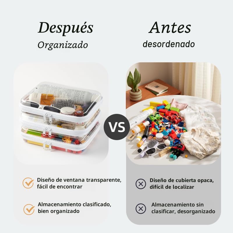 WELPIRT - Bolsas transparentes con cremallera rígida, bolsas transp...