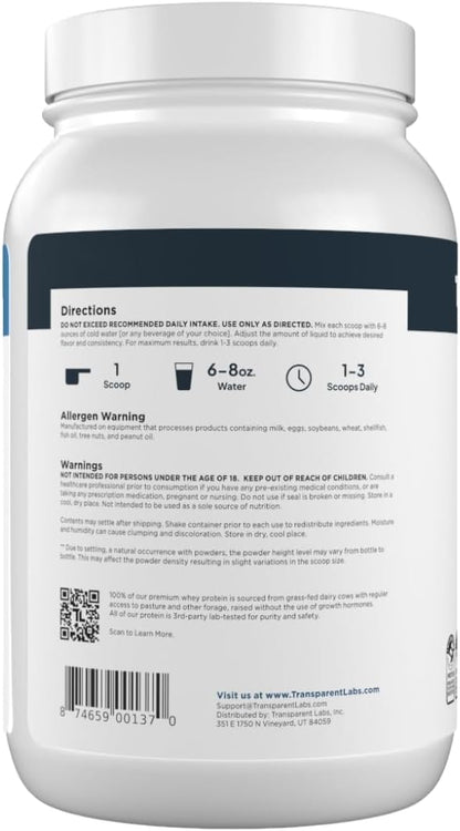 Transparent Labs Proteína de suero aislada alimentada a pasto - Pro...