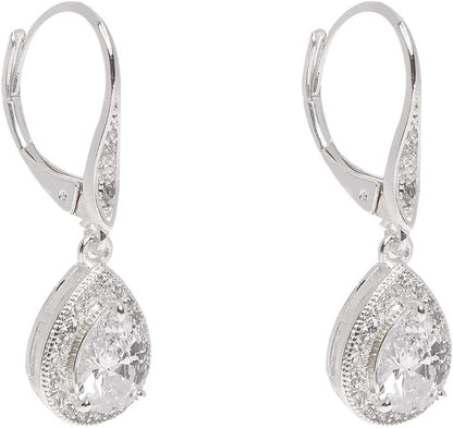 Anne Klein Pendientes de cristal para mujer, joyería de moda llamat...