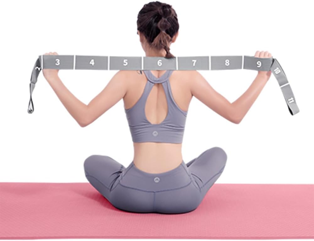 Paquete de 2 correas de yoga con 11 bucles, bandas elásticas ajusta...