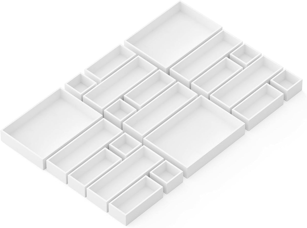 SpaceAid Juego de 21 Piezas Organizador de Cajones de Bambú Cajas d...