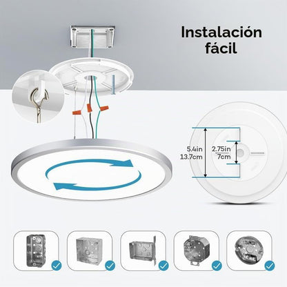 BLNAN Lámpara de techo LED regulable con control remoto, 12 pulgada...