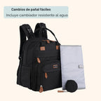 BabbleRoo Mochila para pañales extragrande, bolsa de bebé expandibl...