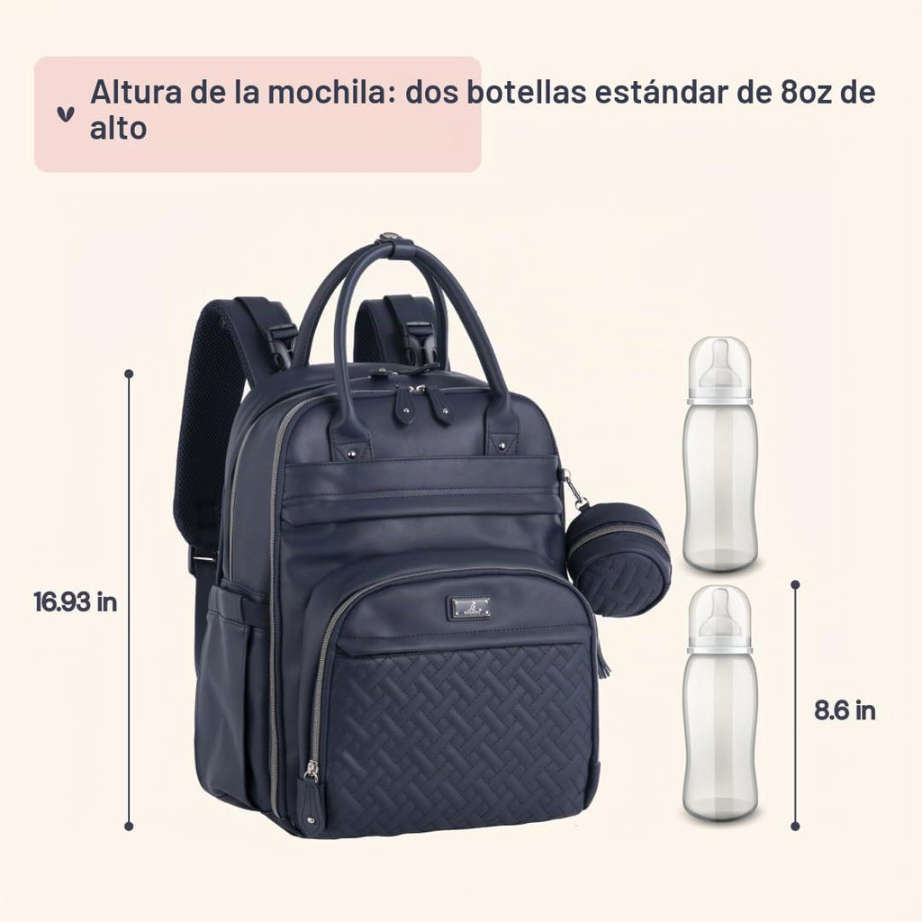 BabbleRoo - Mochila de cuero para pañales, mochila de viaje para be...