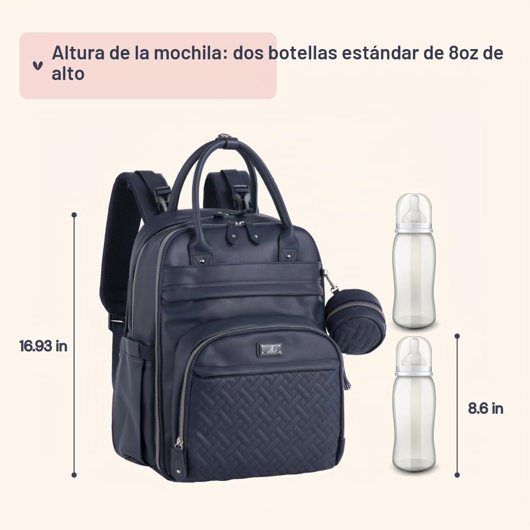 BabbleRoo - Mochila de cuero para pañales, mochila de viaje para be...