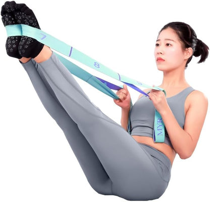 Paquete de 2 correas de yoga con 11 bucles, bandas elásticas ajusta...
