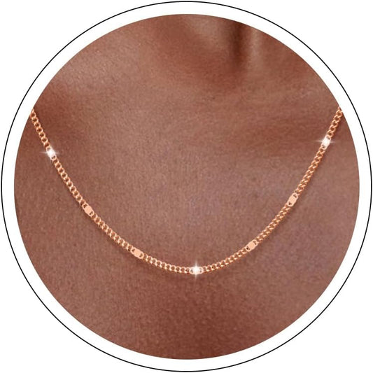 Carffordo Collar de plata de ley 925, collar de cadena de plata par...