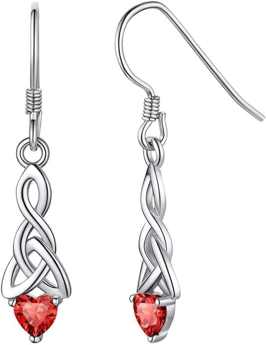 ChicSilver Pendientes de gancho colgantes de plata de ley 925 con n...