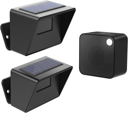 Alarma solar para entrada de vehículos, 1 receptor recargable portá...