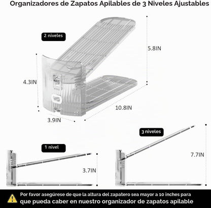 Paquete de 20 organizadores de ranuras transparentes para zapatos -...