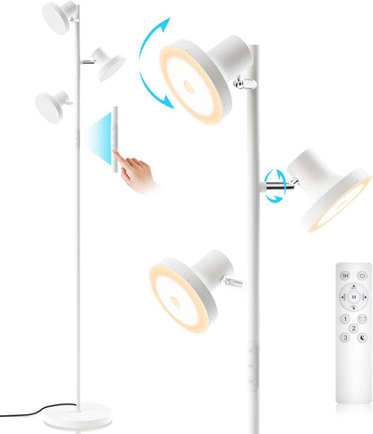 SIBRILLE Lámpara de pie LED de árbol de 36W, lámpara de pie ajustab...