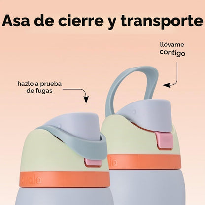 Owala - Botella de agua FreeSip de acero inoxidable con aislamiento...